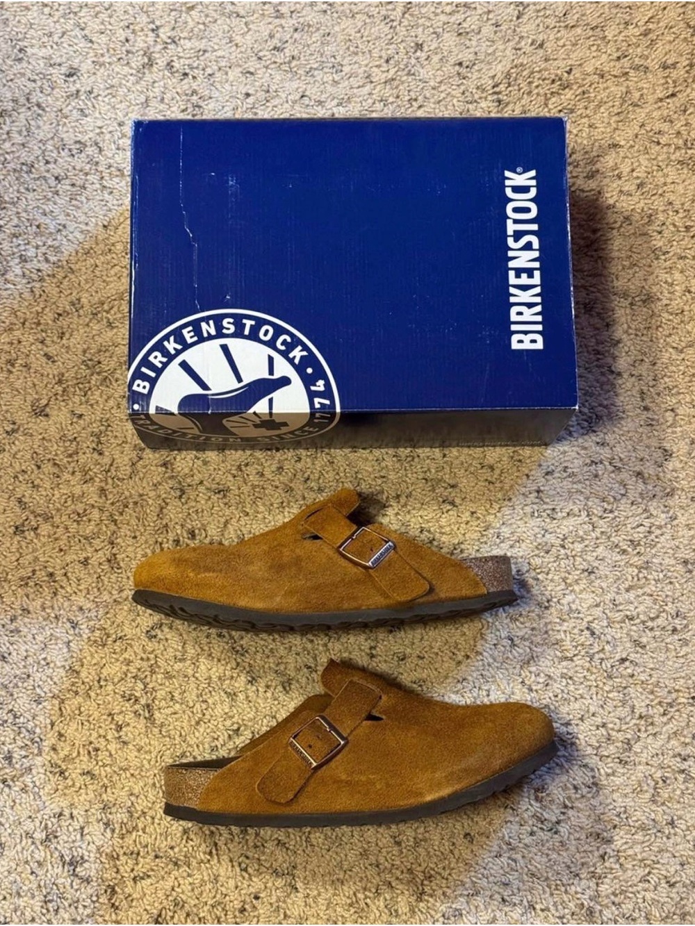 Birkenstock Boston Suede Clogs –  (Mink) Size EU 41 (US 8 M / 10 W)
